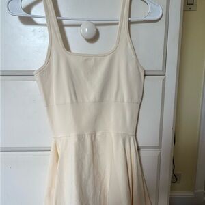 Elegant Cream Sleeveless Dress